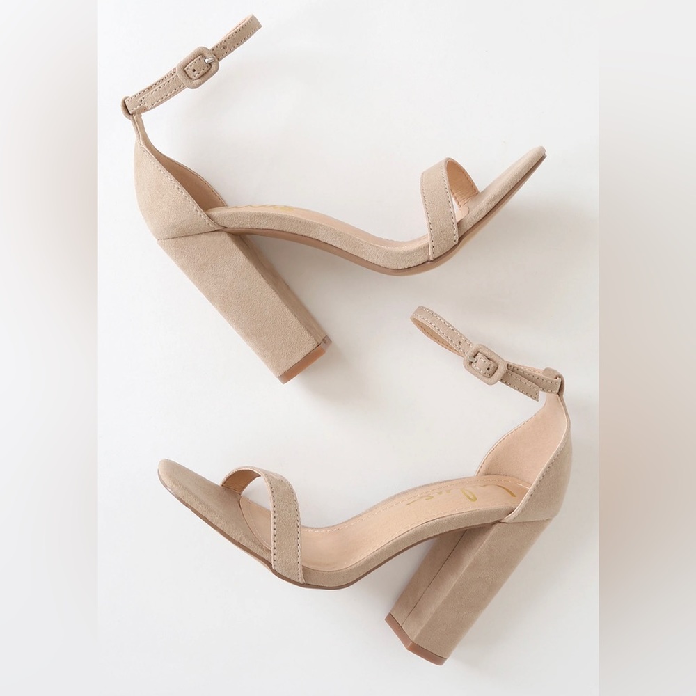 Lulus Tan Suede Ankle Strap Heel‎